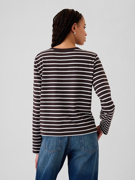2 of 8 showing, with the color brown and white stripe of product Organic Cotton VintageSoft T-Shirt