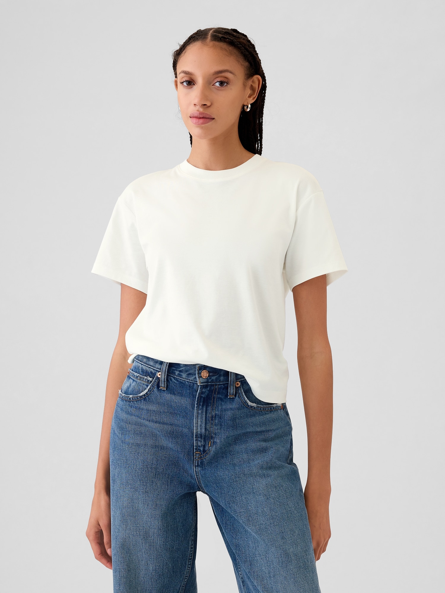 Gap Supima® Cotton Relaxed T-shirt In Off White