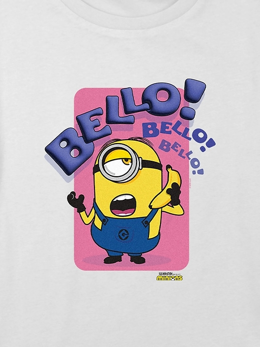 2 of 8 showing, with the color WHITE of product Toddler Minions Bello Graphic Tee