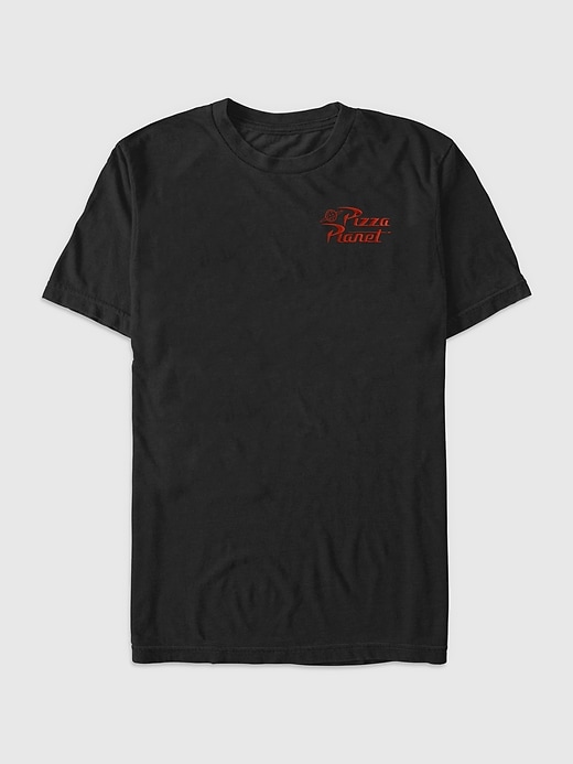 1 of 8 showing, with the color BLACK of product Toy Story Pizza Planet Embroidered Graphic Tee