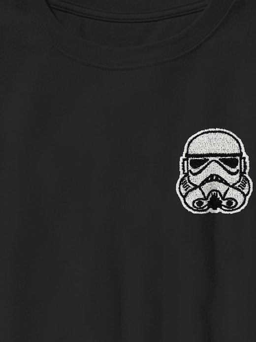 2 of 8 showing, with the color Black of product Kids Star Wars Embroidered Storm Trooper Graphic Tee