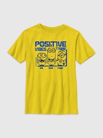Kids Minions Positive Vibes Graphic Tee