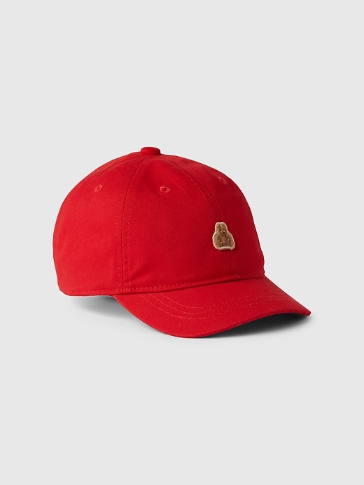 1 of 8 showing, with the color modern red of product Toddler Organic Cotton Brannan Bear Baseball Hat