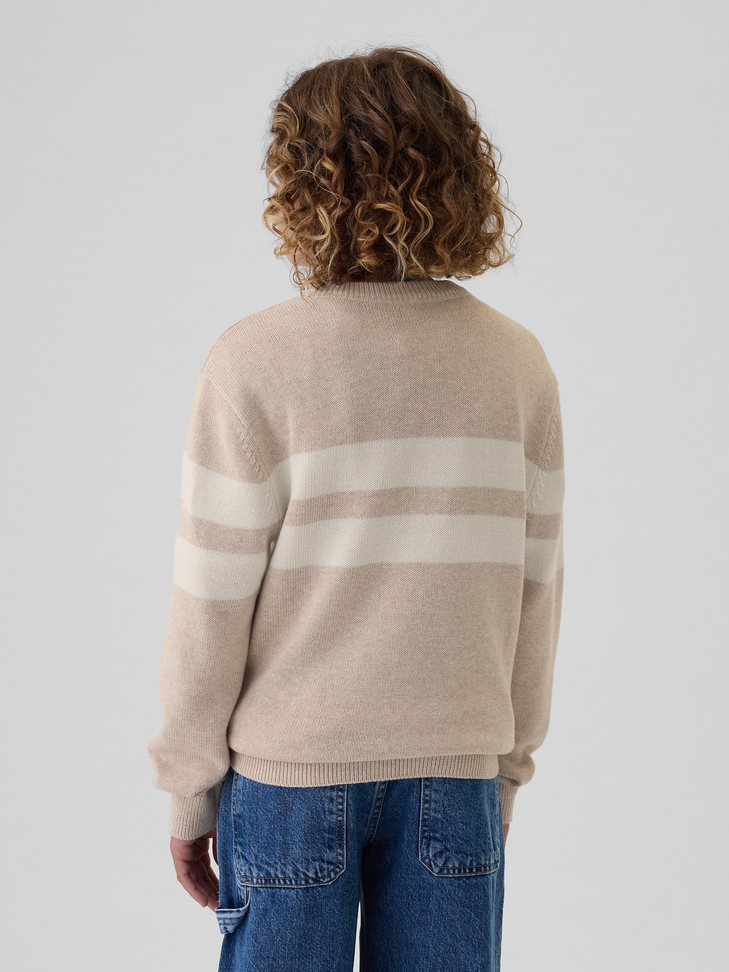 Baby boy blue and white striped sweater - china blue | Tape à l'oeil