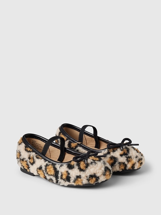 Image number 2 showing, Baby & Toddler Sherpa Leopard Ballet Flats