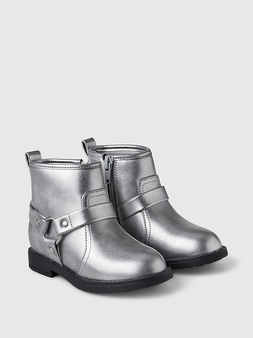 Image number 2 showing, Baby & Toddler Metallic Moto Boots