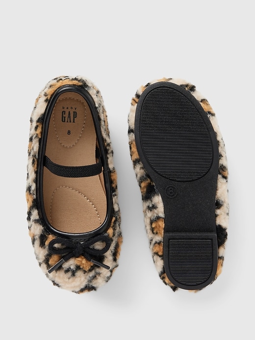 Image number 3 showing, Baby & Toddler Sherpa Leopard Ballet Flats