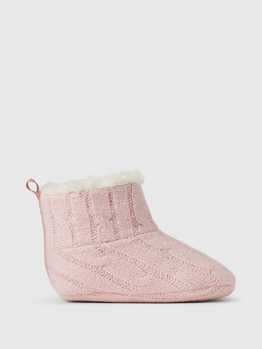 1 of 8 showing, with the color primitive pink of product Baby CashSoft Cozy Sweater Booties