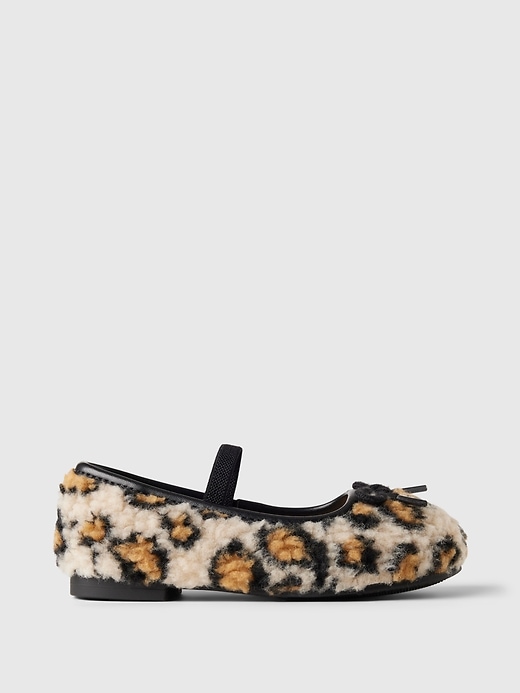 Image number 1 showing, Baby & Toddler Sherpa Leopard Ballet Flats