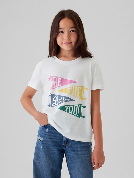 1 of 8 showing, with the color new off white of product Kids Graphic T-Shirt
