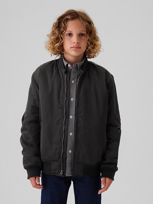 1 of 8 showing, with the color black of product Kids Bomber Jacket