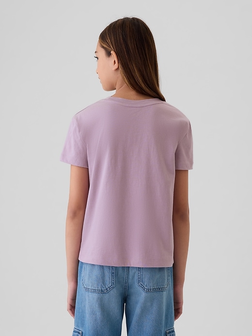 2 of 8 showing, with the color lavender mist of product Kids Metallic Logo T-Shirt