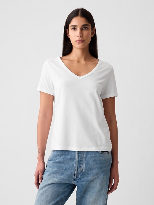 Image number 1 showing, Organic Cotton VintageSoft V-Neck T-Shirt