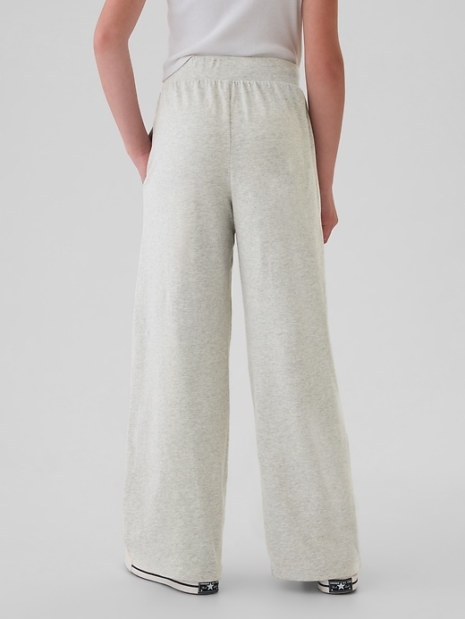 2 of 8 showing, with the color light heather grey of product Kids Wide-Leg Pull-On Pants