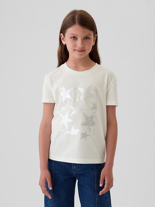 1 of 8 showing, with the color off white of product Kids Graphic T-Shirt