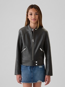 Gap boys leather jacket hotsell