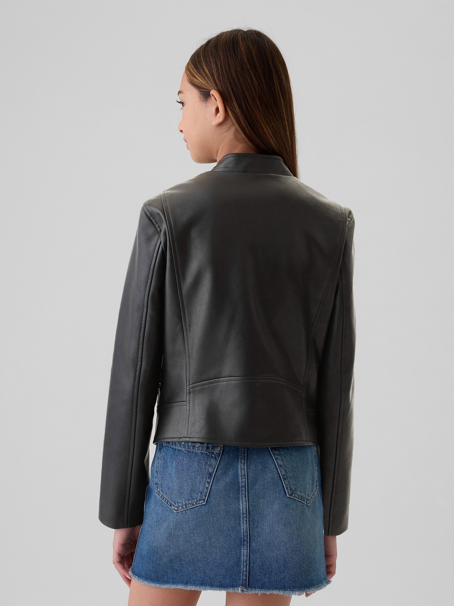 Kids Vegan Leather Moto Jacket Gap