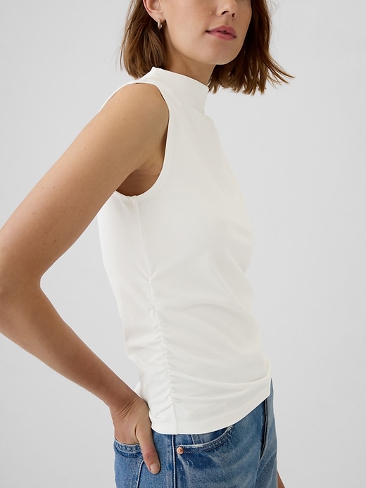 Image number 4 showing, Modern Funnel-Neck Ruched Tank Top
