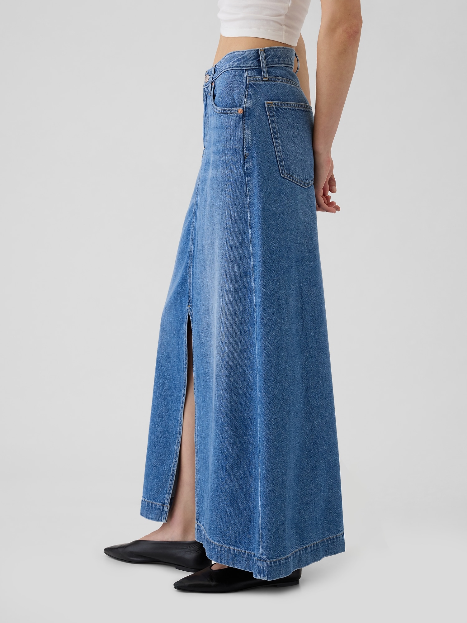 Long denim skirt gap 2025
