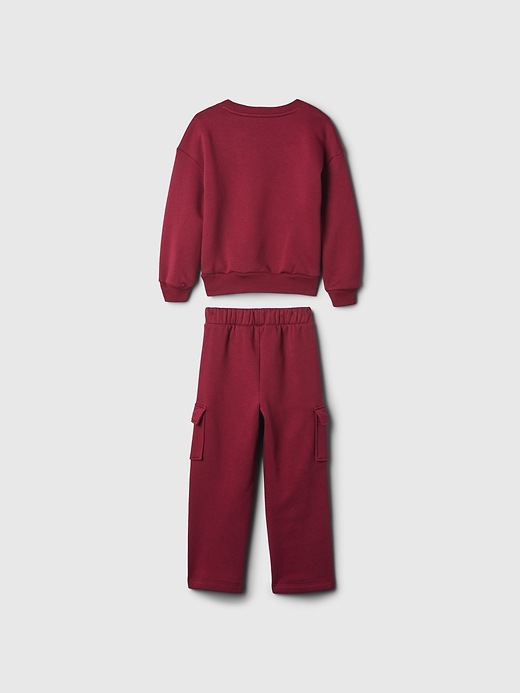 2 of 8 showing, with the color red delicious of product Baby & Toddler Varsity Sweat Set