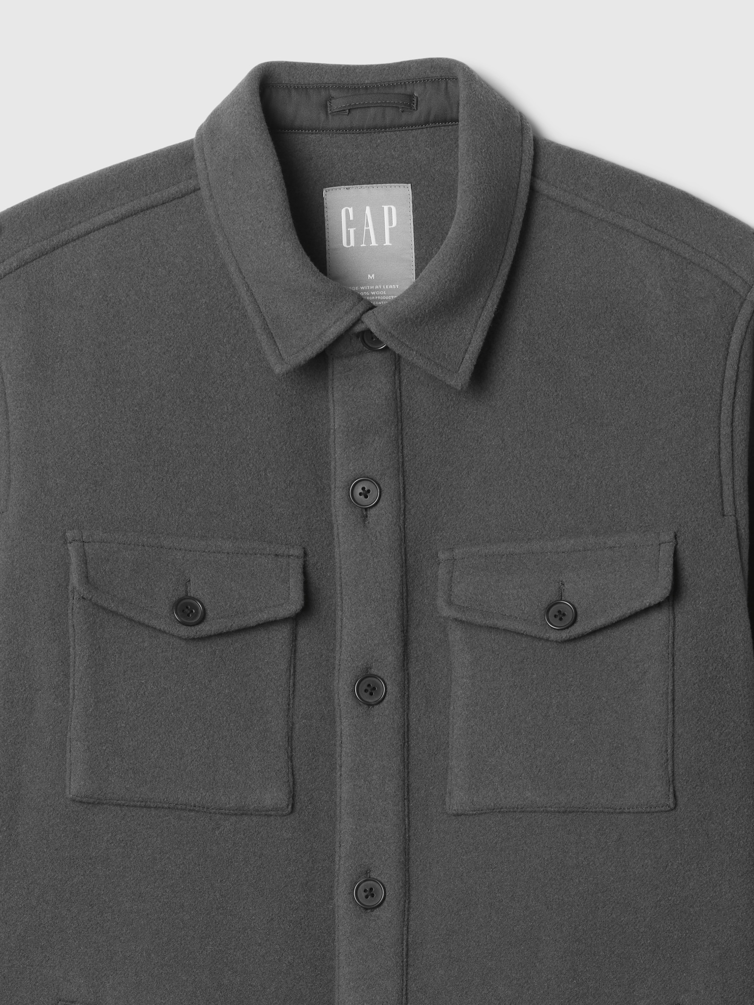 Wool Blend Utility Shirt Jacket Gap
