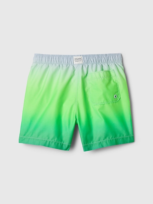 2 of 8 showing, with the color green combo of product Kids 3.5" Recycled Swim Trunks