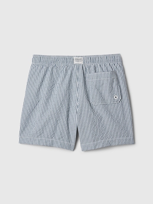 2 of 8 showing, with the color seersucker blue of product Kids 3.5" Recycled Swim Trunks