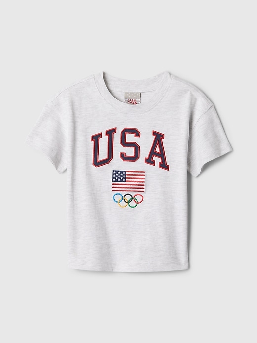 1 of 8 showing, with the color pale heather grey of product babyGap Team USA Graphic T-Shirt