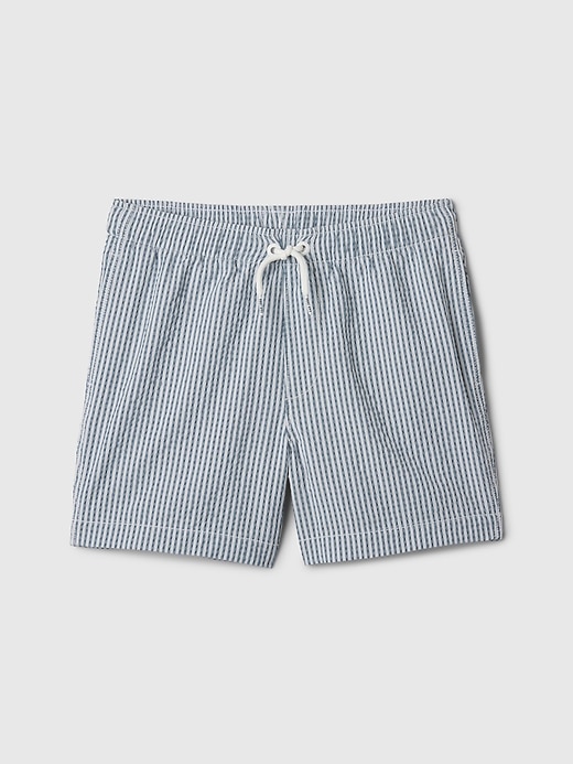 1 of 8 showing, with the color seersucker blue of product Kids 3.5" Recycled Swim Trunks
