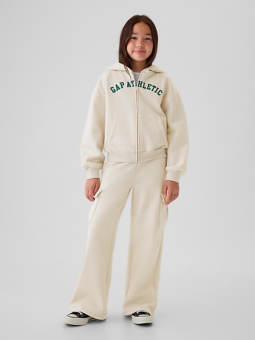 1 of 8 showing, with the color chino of product Kids VintageSoft Wide-Leg Cargo Sweatpants