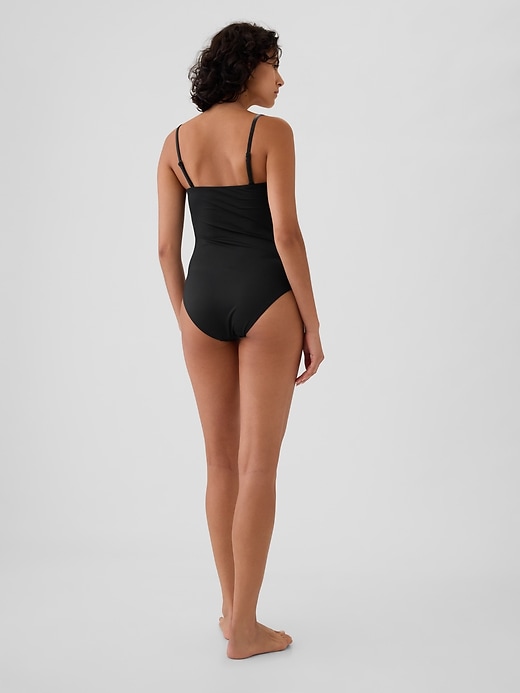 2 of 8 showing, with the color true black of product Strapless Swimsuit