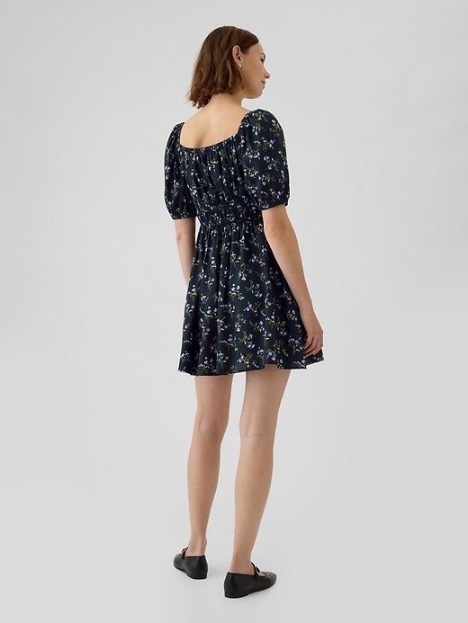 2 of 8 showing, with the color green floral of product Smocked Mini Dress