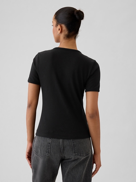 2 of 8 showing, with the color black of product Waffle Pocket Henley Shirt
