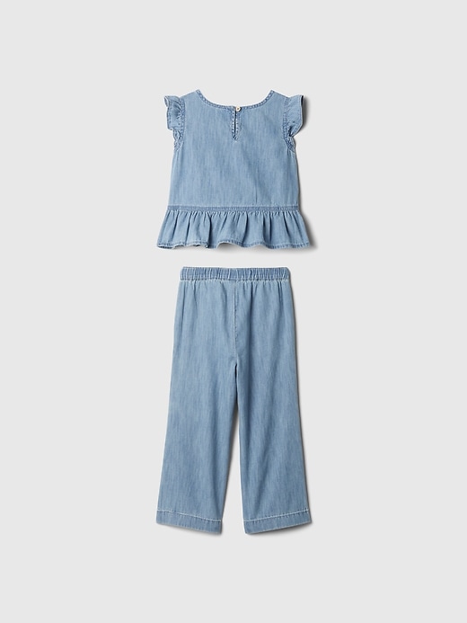 2 of 8 showing, with the color medium wash of product Baby & Toddler Denim Outfit Set