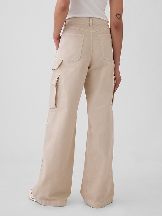 Image number 4 showing, Mid Rise Cargo Baggy Khakis