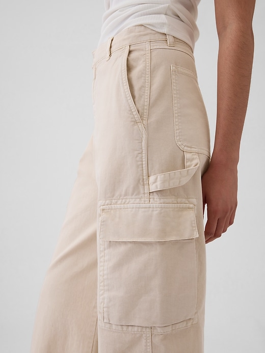 Image number 8 showing, Mid Rise Cargo Baggy Khakis