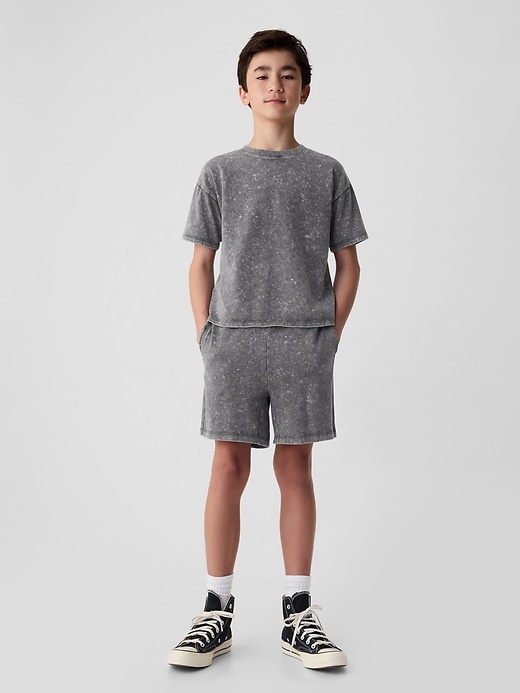 1 of 8 showing, with the color true black of product Kids Jersey Pull-On Shorts