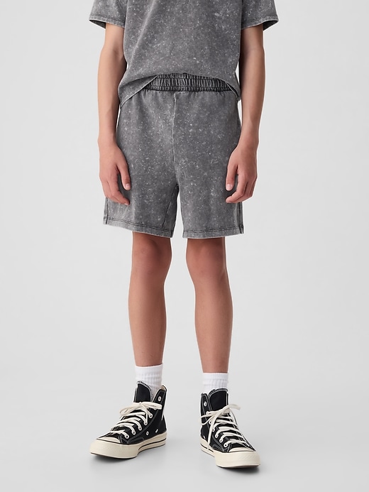 2 of 8 showing, with the color true black of product Kids Jersey Pull-On Shorts