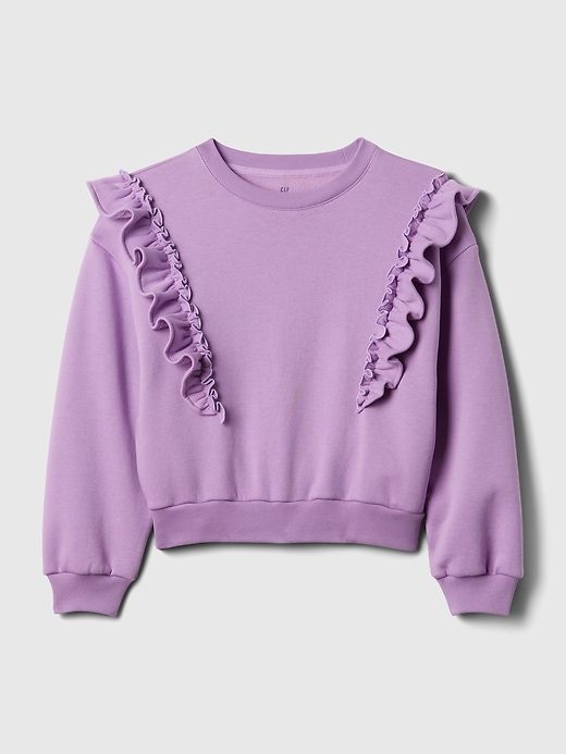 1 of 8 showing, with the color lilac surge of product Kids VintageSoft Ruffle Sweatshirt