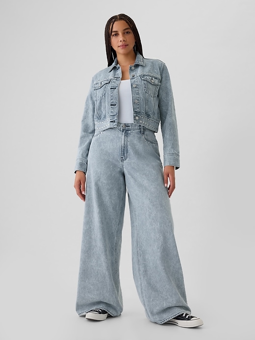 Image number 5 showing, Mid Rise Studded Baggy Jeans