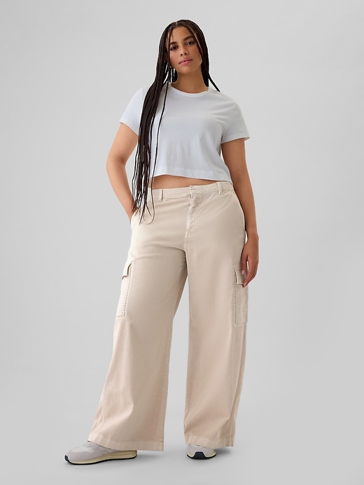 Image number 5 showing, Mid Rise Cargo Baggy Khakis