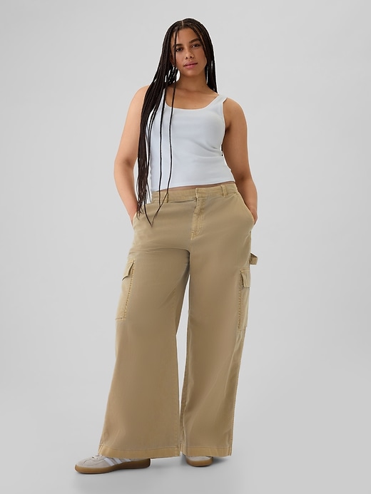 Image number 5 showing, Mid Rise Cargo Baggy Khakis