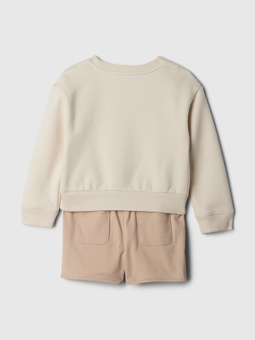2 of 8 showing, with the color khaki of product Baby & Toddler Skort Outfit Set