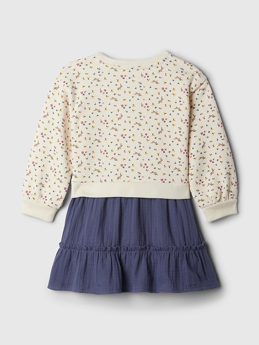 2 of 8 showing, with the color ivory frost of product Baby & Toddler 2-in-1 Sweatshirt Dress