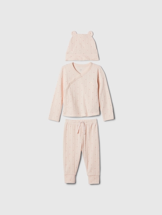 1 of 8 showing, with the color Barely pink of product Baby First Favorites Crossover Outfit Set