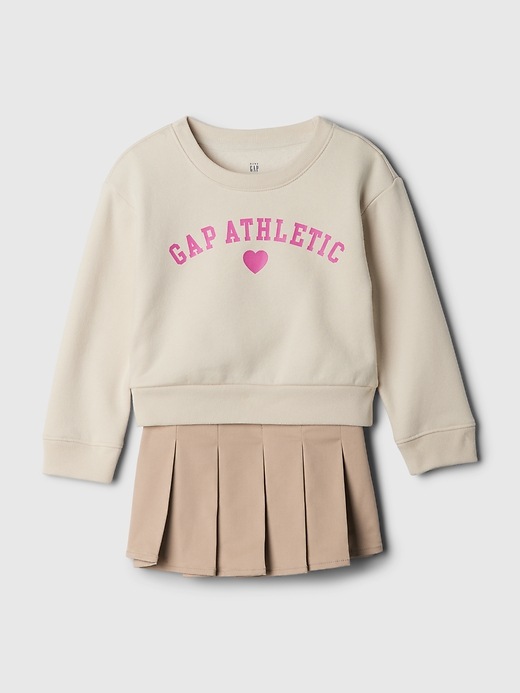 1 of 8 showing, with the color khaki of product Baby & Toddler Skort Outfit Set
