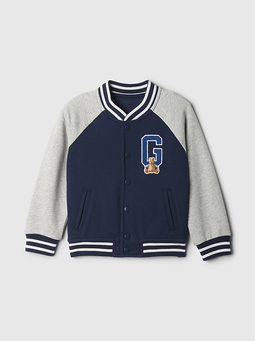1 of 8 showing, with the color tapestry navy of product Baby & Toddler Vintage Soft Brannan Bear Varsity Jacket