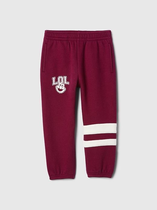 1 of 8 showing, with the color Red delicious of product Baby & Toddler VintageSoft Sesame Street Varsity Joggers