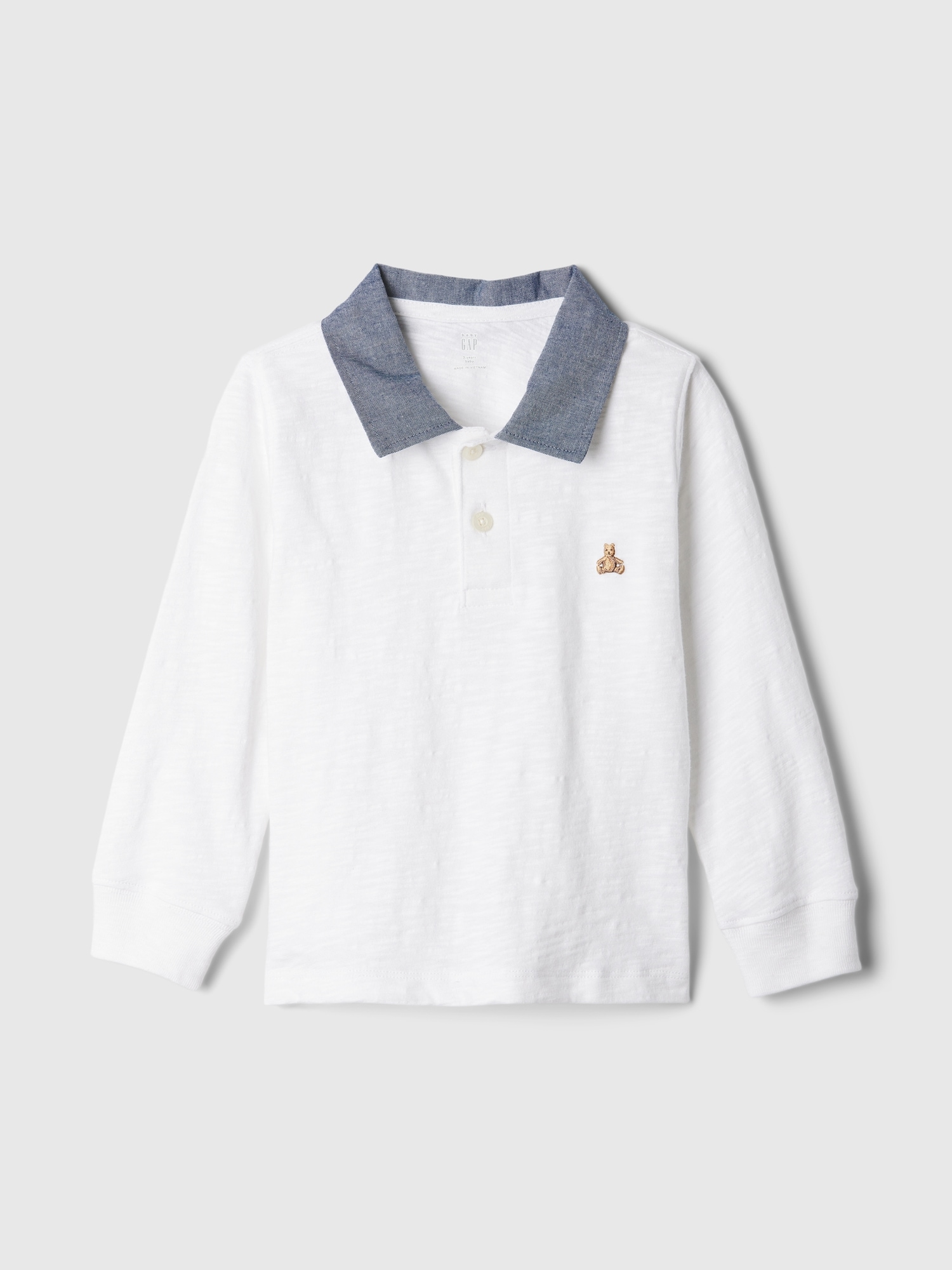 Gap Baby Chambray Polo Shirt Shirt In Optic White