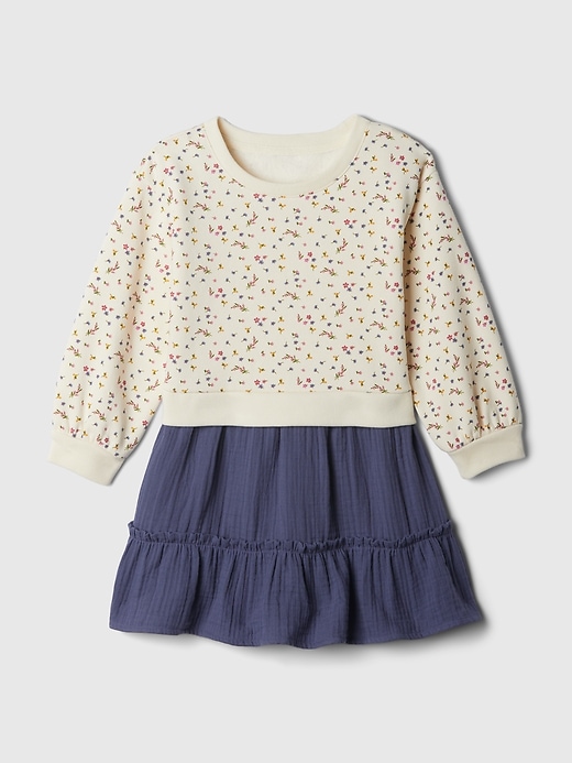 1 of 8 showing, with the color ivory frost of product Baby & Toddler 2-in-1 Sweatshirt Dress